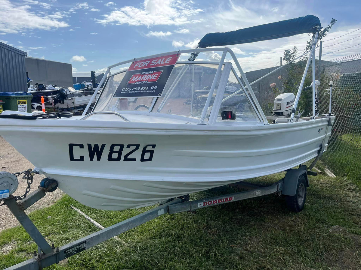 4.2m Quintrex with 25hp Johnson and Water snake auxiliary